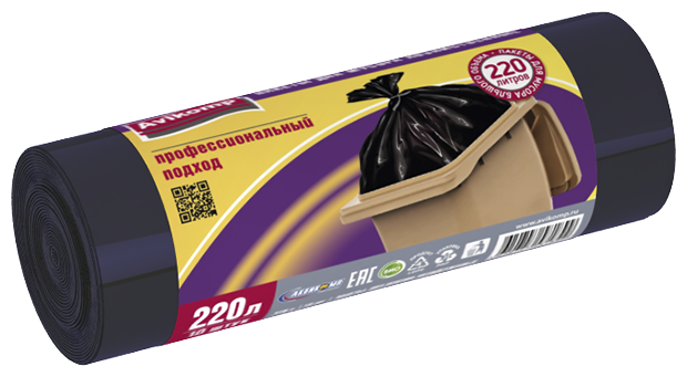 Мешки для мусора Avikomp профессиональный подход хозяйственные 220 л, 10 шт, черный