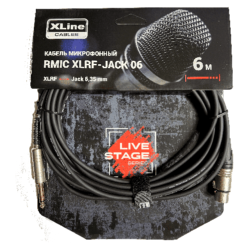 xline cables rinst jack jack 03 кабель инструментальный 2xjack 6 35mm mono длина 3м Кабель микрофонный Xline Cables RMIC XLRF-Jack 06, 6м