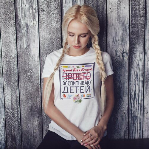 фото Футболка размер l, белый нет бренда