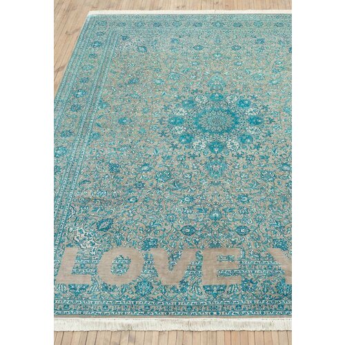Ковер на пол 2,5 на 3 м в спальню, гостиную, бирюзовый Art Rugs Love