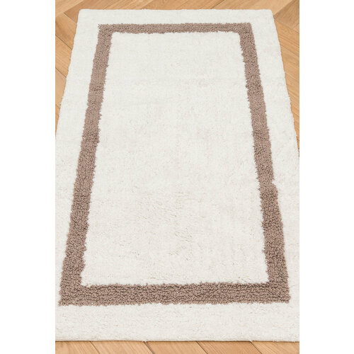 Коврик 70 на 110 см для ванной, бежевый, белый Irya Bath Liberte-White