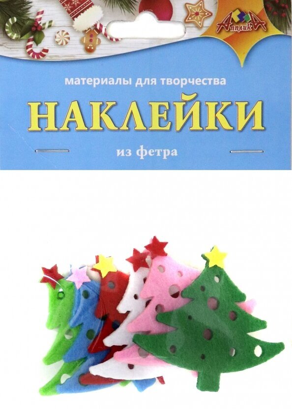 Наклейки из фетра из фетра Елочка (С3741) АппликА - фото №3