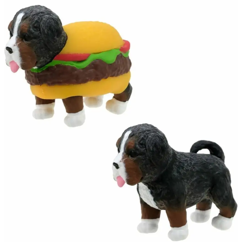 Собачка тянучка в костюмчике бернская гончая гамбургер прокачка для собачки серия 3 10 см 1TOY Т23804_1