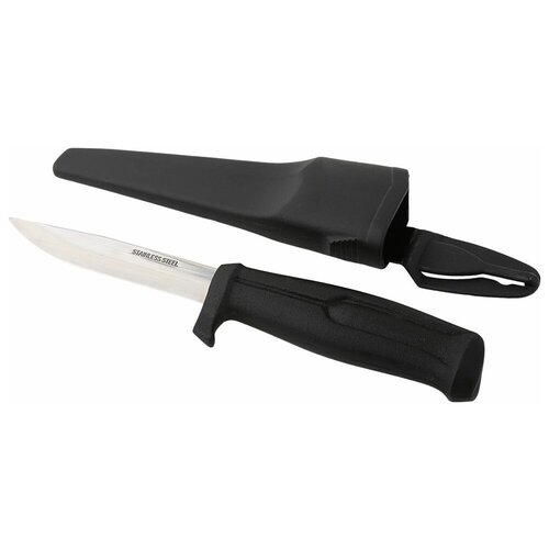 Нож фиксированный AUTOVIRAZH AV-0905 с чехлом черный нож autovirazh универсальный с чехлом av 0905