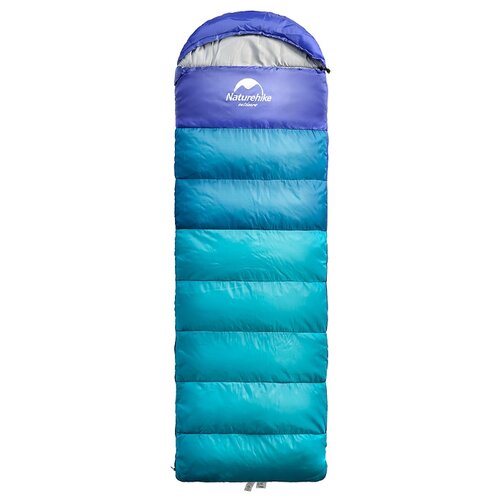 фото Спальный мешок Naturehike U350S NH17S011-D одеяло с капюшоном peacock blue с левой стороны