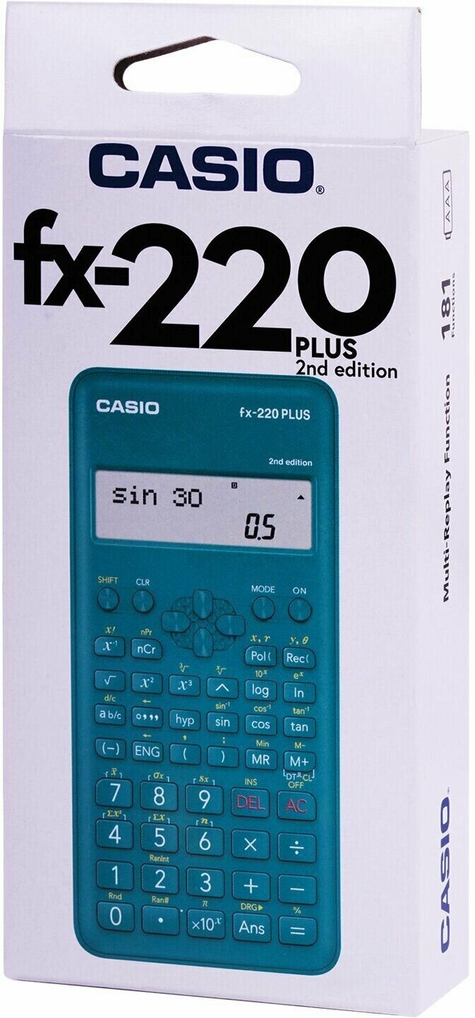Калькулятор инженерный CASIO FX-220PLUS-2-S (155х78) 181 функция питание от батареи сертифицирован для ЕГЭ FX-220PLUS-2-S-
