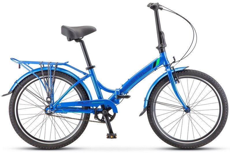 Складной велосипед Stels Pilot 780 24 V010, год 2023, цвет Синий