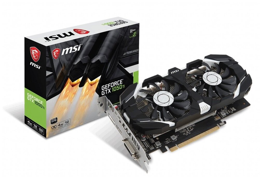 Видеокарта MSI GeForce GTX 1050 Ti 4 ГБ GTX 1050 TI 4GT OCV1