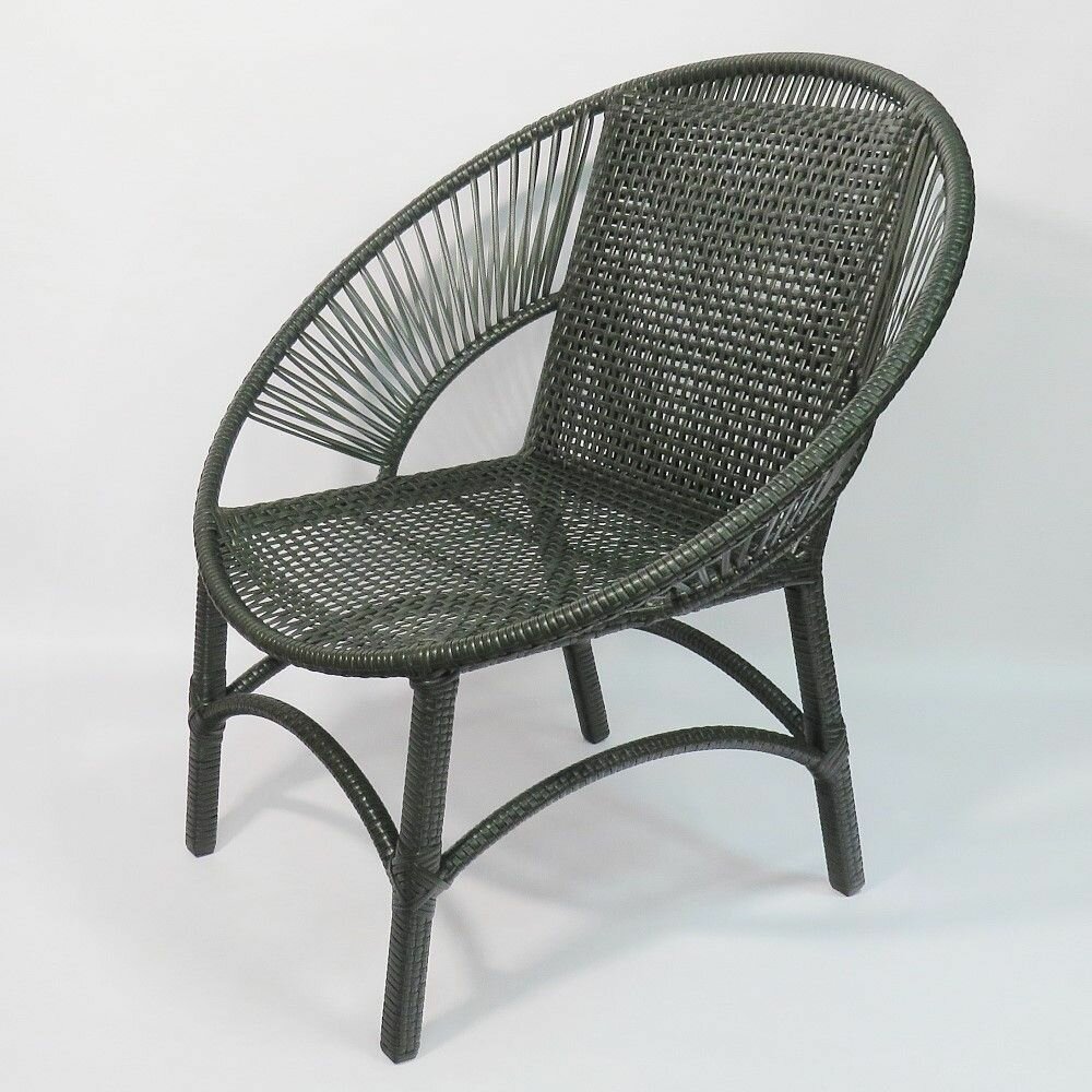 фото Круглое садовое/интерьерное кресло из искусственного ротанга "Сфера2" (хаки)