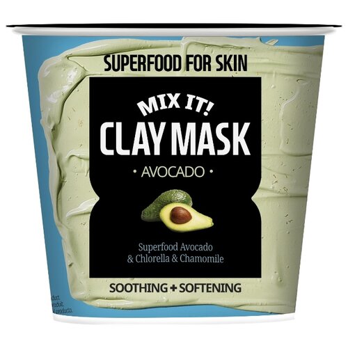 фото Superfood salad for skin маска глиняная успокаивающая и смягчающая маска с экстрактом авокадо