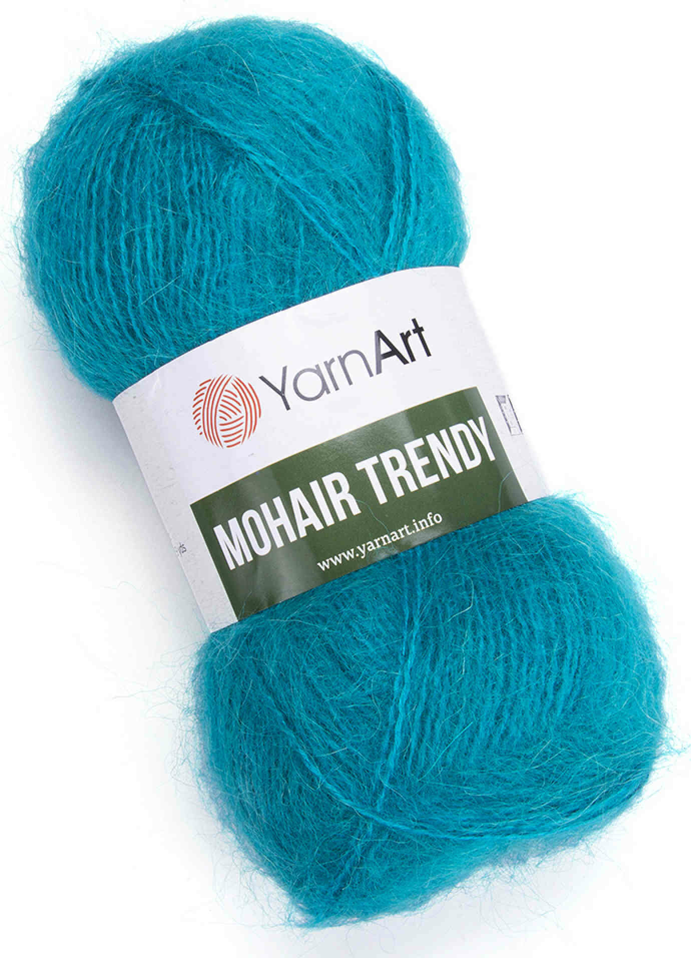 Пряжа Yarnart Mohair Trendy голубая бирюза (106), 50%мохер/50%акрил, 220м, 100г, 1шт