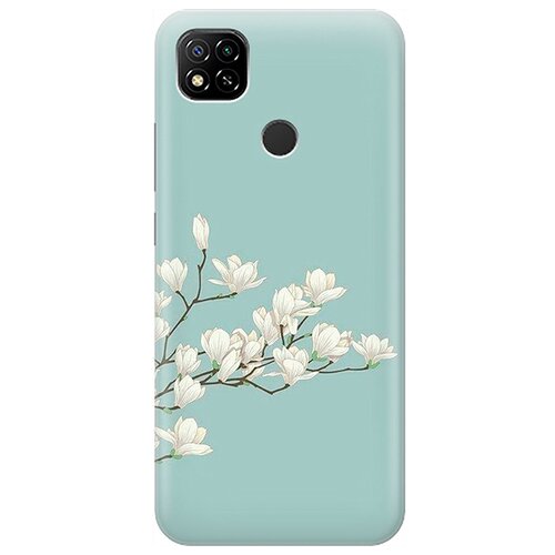 фото Re:pa чехол - накладка artcolor для xiaomi redmi 9c с принтом "сакура на голубом"