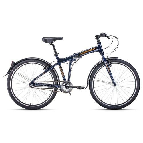 фото Велосипед forward tracer 26 3.0 (26" 3 ск. рост 19" скл 2020-2021, синий/оранжевый, 1bkw1c463002