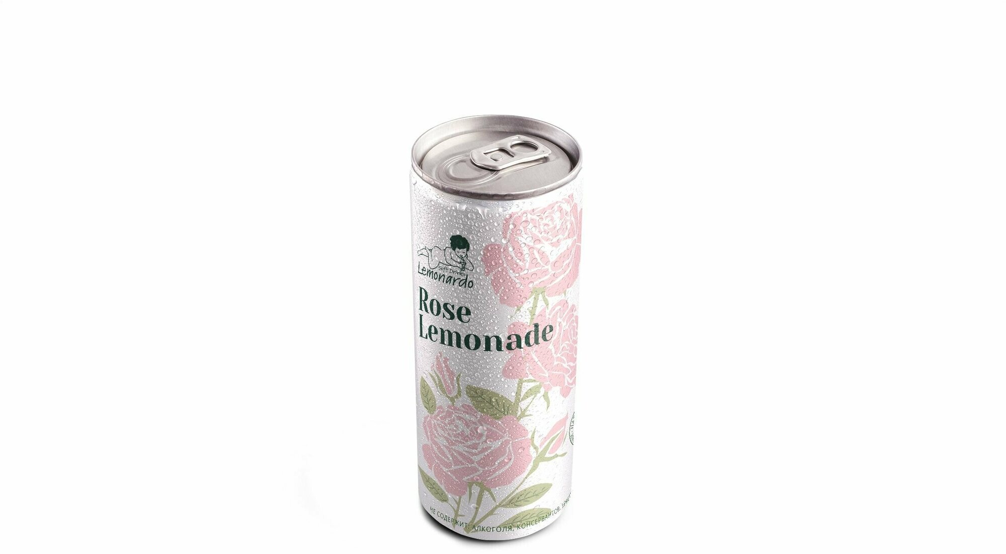 Напиток газированный Розовый лимонад без сахара / Lemonardo Rose Lemonade, алюминиевая банка 330мл