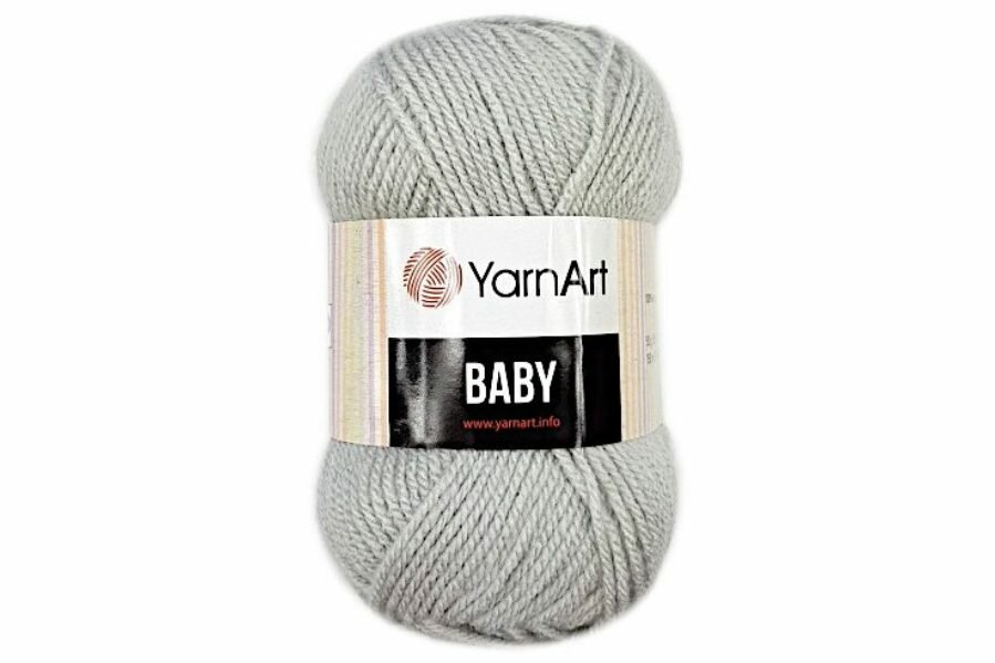 Пряжа Yarnart Baby серебристый (855), 100%акрил, 150м, 50г, 1шт