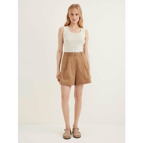 фото Шорты chaika, средняя посадка, с карманами, размер l, коричневый