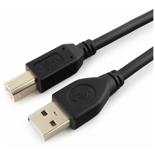 Кабель Cablexpert USB-A - USB-B (CCP-USB2-AMBM-6), 1.8 м, черный кабель usb 2 0 pro am bm 0 75 метра экранирование для снижения помех ферритовое кольцо позолоченные разъёмы cablexpert