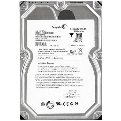 Жесткий диск Seagate 9FZ136-511 1Tb SATAII 35 HDD 1520000₽