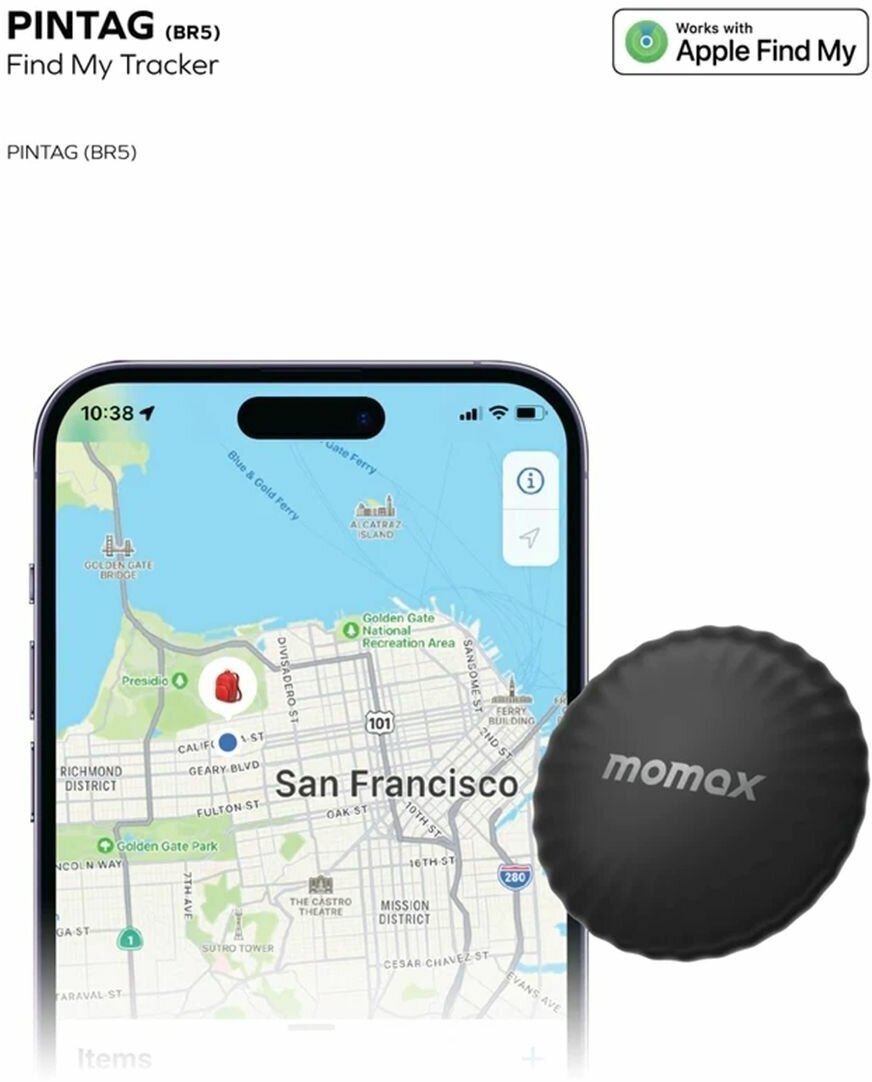 GPS трекер для отслеживания Momax PINTAG Find my Tracker - Белый (BR5W)