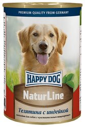 Влажный корм для собак Happy Dog NaturLine, индейка, телятина