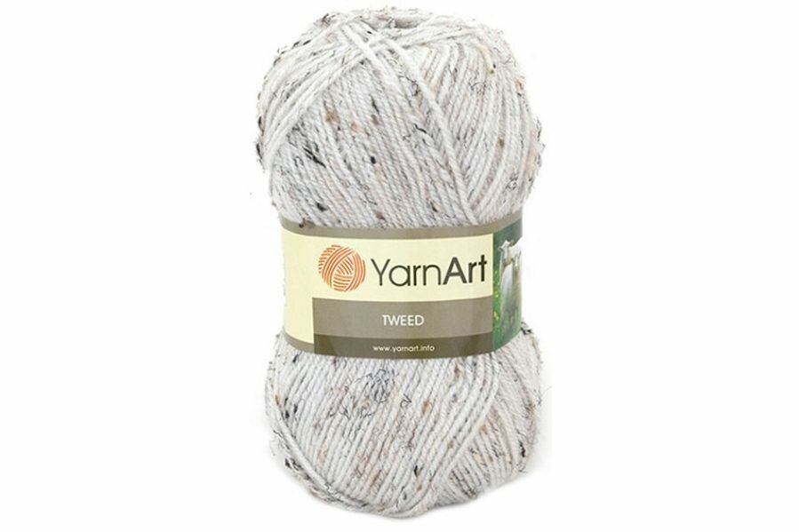 Пряжа Yarnart Tweed белый/меланж (220), 60%акрил/30%шерсть/10%вискоза, 300м, 100г, 3шт