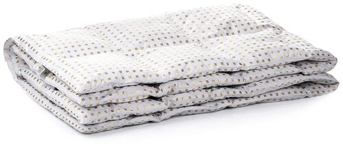 Одеяло Тихий час Пуховое, тёплое, 140 х 205 см, золотой квадрат на белом