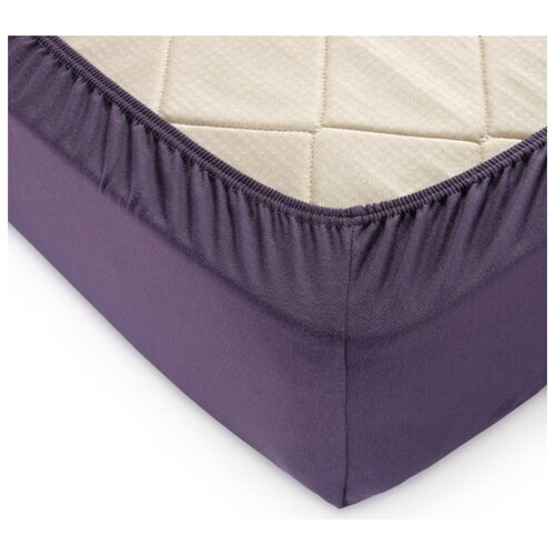 фото Простыня на резинке, трикотаж, баклажан, 140х200х20 текс-дизайн