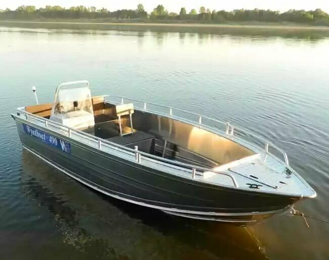 Моторная лодка Wyatboat-490C/ Алюминиевый катер/ Лодки Wyatboat