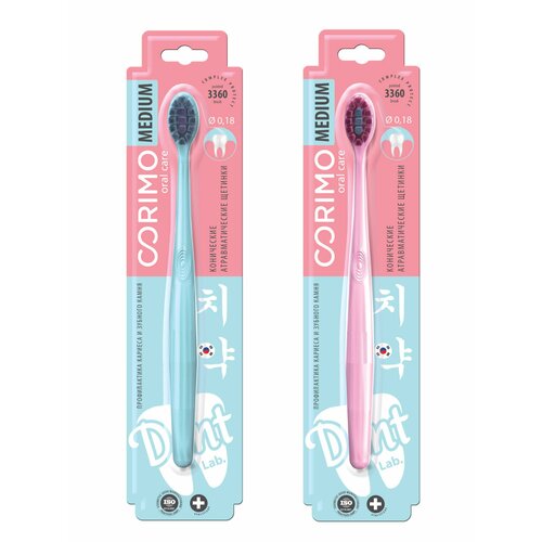 Зубная щетка Corimo Антикариес-эффект средняя в ассортименте диаметр щетинок 018 мм 131₽