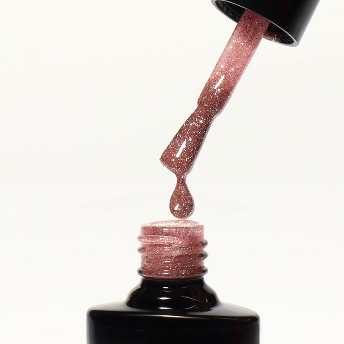 Queen fair Гель лак для ногтей, «SHINING STAR», светоотражающий, 3-х фазный, 8мл, LED/UV, цвет нежно-розовый (002)