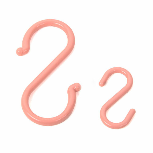 Крючки на рейлинги для цветов и аксессуаров, 6 штук, розовые, S-образные, из ПВХ
