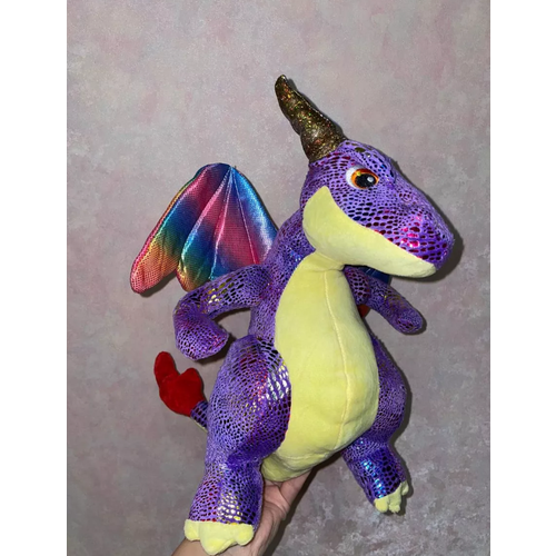 фото Мягкая игрушка дракон фиолетовый блестящий, 50 см/ символ 2024/ подарок на новый год toys