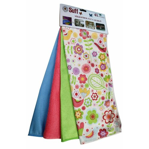 Набор из 4 безворсовых салфеток из микрофибры для уборки дома салфетка универсальная микрофибра Suff 40х30 см 490₽