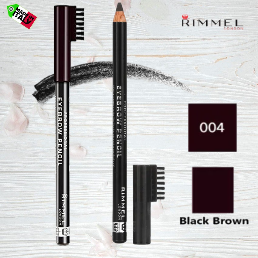 2 шт. Карандаш профессиональный для бровей Rimmel London оттенок 004 Black Brown (черно-коричневый), Италия.