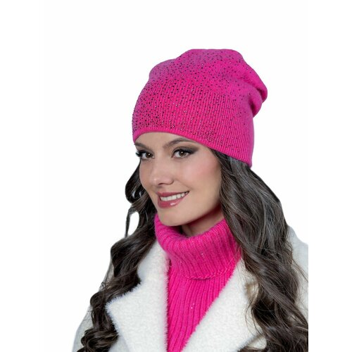 фото Шапка бини landre, размер 56-59 см, розовый, красный