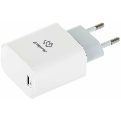 Сетевое зарядное устройство, Digma, USB-C, 30Вт, 3A, белого цвета сетевое зарядное устройство pd с usb портом и поддержкой быстрой зарядки 55 вт