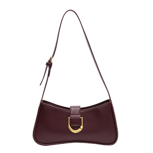 фото Сумка багет evangelina may bagbordo2003, фактура гладкая, бордовый