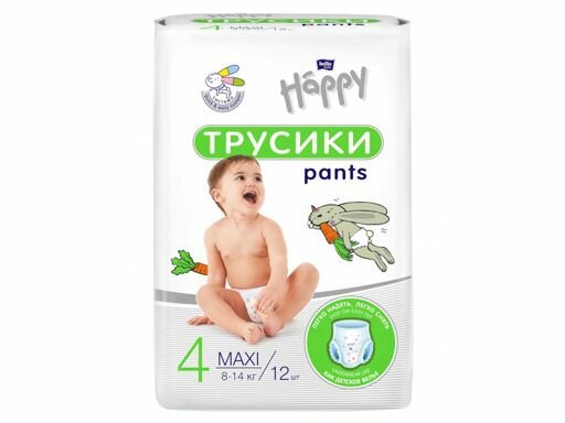 Bella Baby Happy Подгузники-трусики детские Pants Maxi №4, 8-14 кг, 12 шт/уп