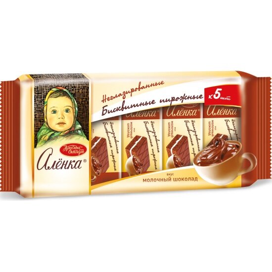 Пирожные бисквитные Красный Октябрь Аленка со вкусом молочного шоколада 175 г