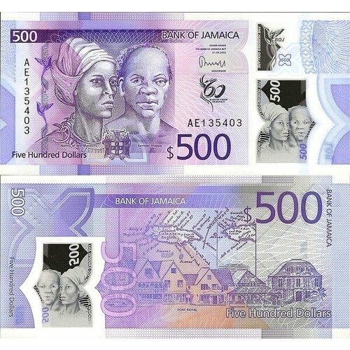 ямайка 5 долларов 1996 г 2 Ямайка 500 долларов 2022 60 лет Независимости полимер UNC