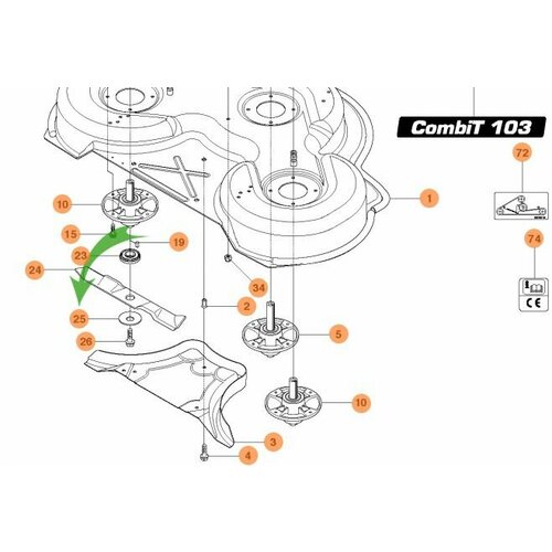 Шайба крепления ножа райдера Husqvarna R 422Ts AWD 5067923-02