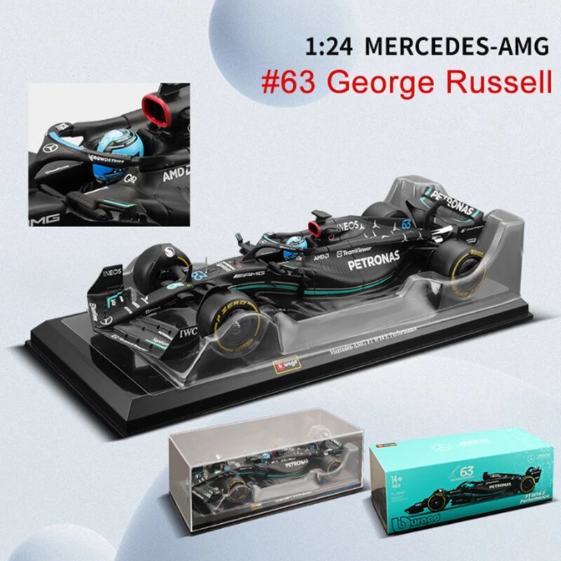Bburago Mercedes-AMG F1 Team W14 2023 металлическая модель автомобиля 1:24, W14 63
