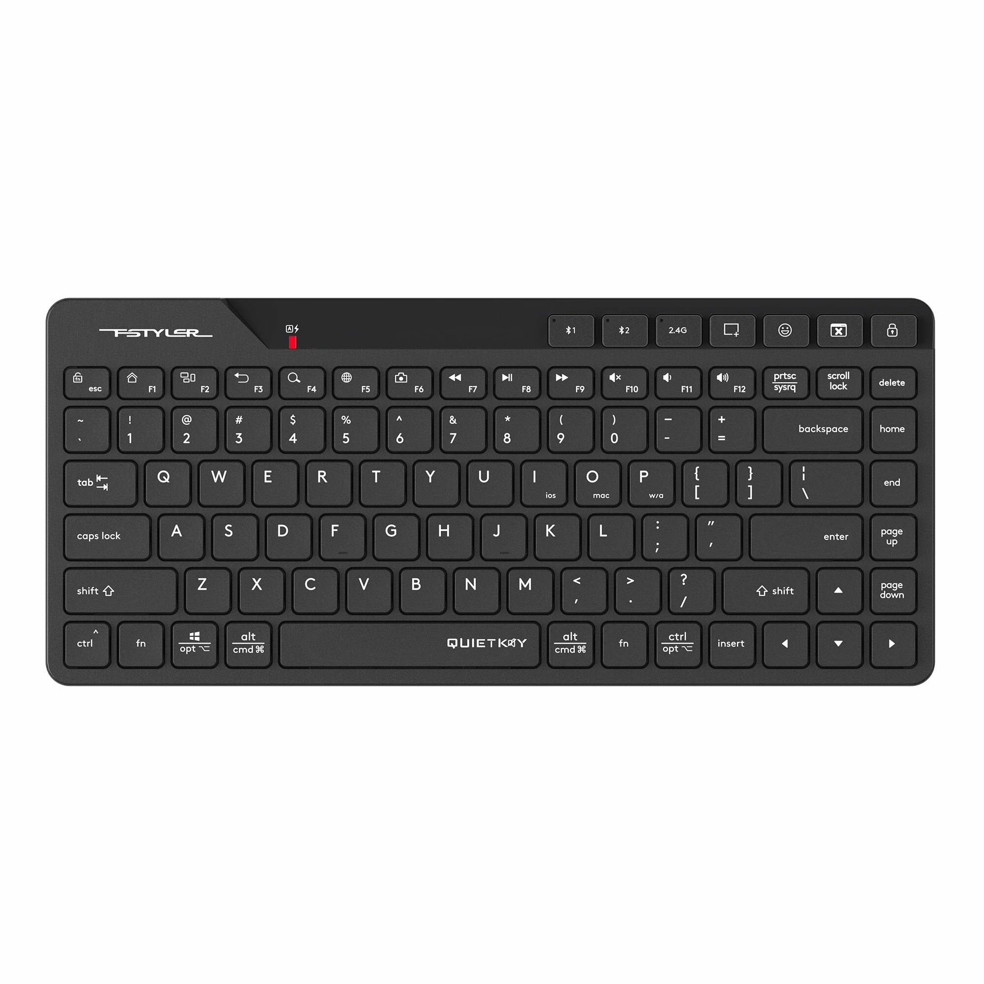 Клавиатура A4Tech Fstyler FBK26C AS, русские и английские буквы, черный (fbk26c as)
