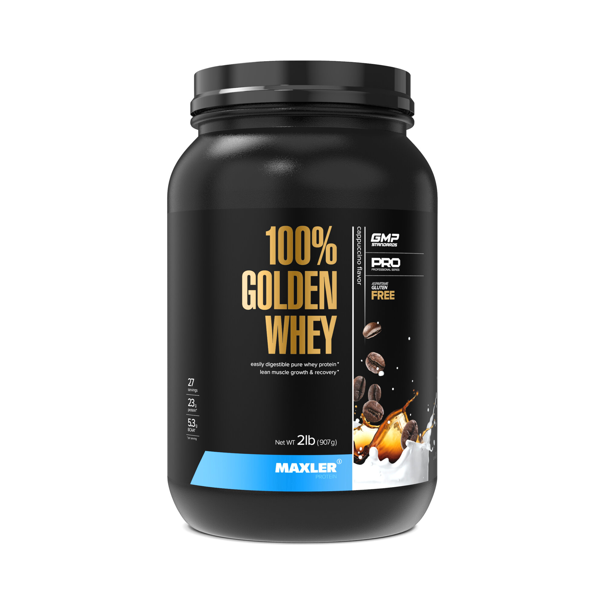 Протеин Maxler 100% Golden Whey, 908 гр., капучино