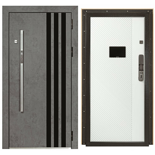 Двери с электронным замком Баяр Входная дверь баяр FR2070 с ручкой скобой face ID Правая