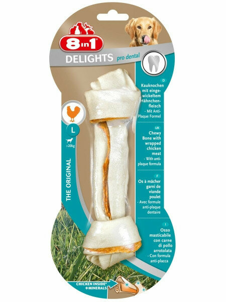 8IN1 Dental Delight L Косточка д/чистки зубов д/собак крупных пород 21см 162г