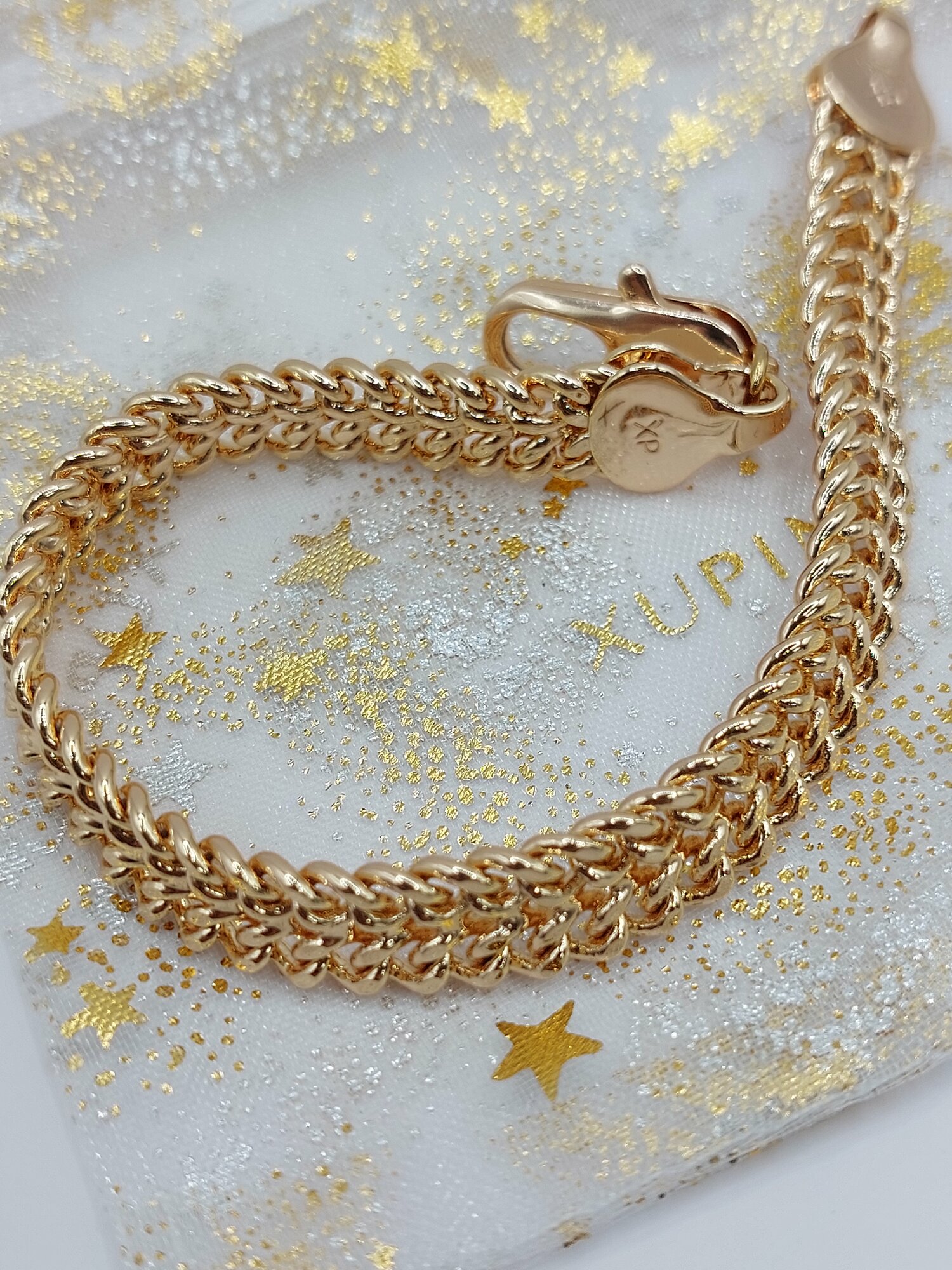 Браслет-цепочка XUPING JEWELRY, 1 шт., размер 19 см, золотистый