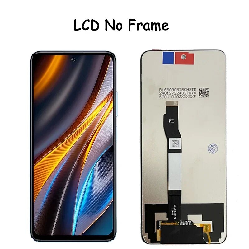 6,6 " для Xiaomi POCO X4 GT 22041216 Дигитайзер сенсорного экрана G ЖК-дисплея для Poco X4GT ЖК-дисплей с рамкой, Black no frame