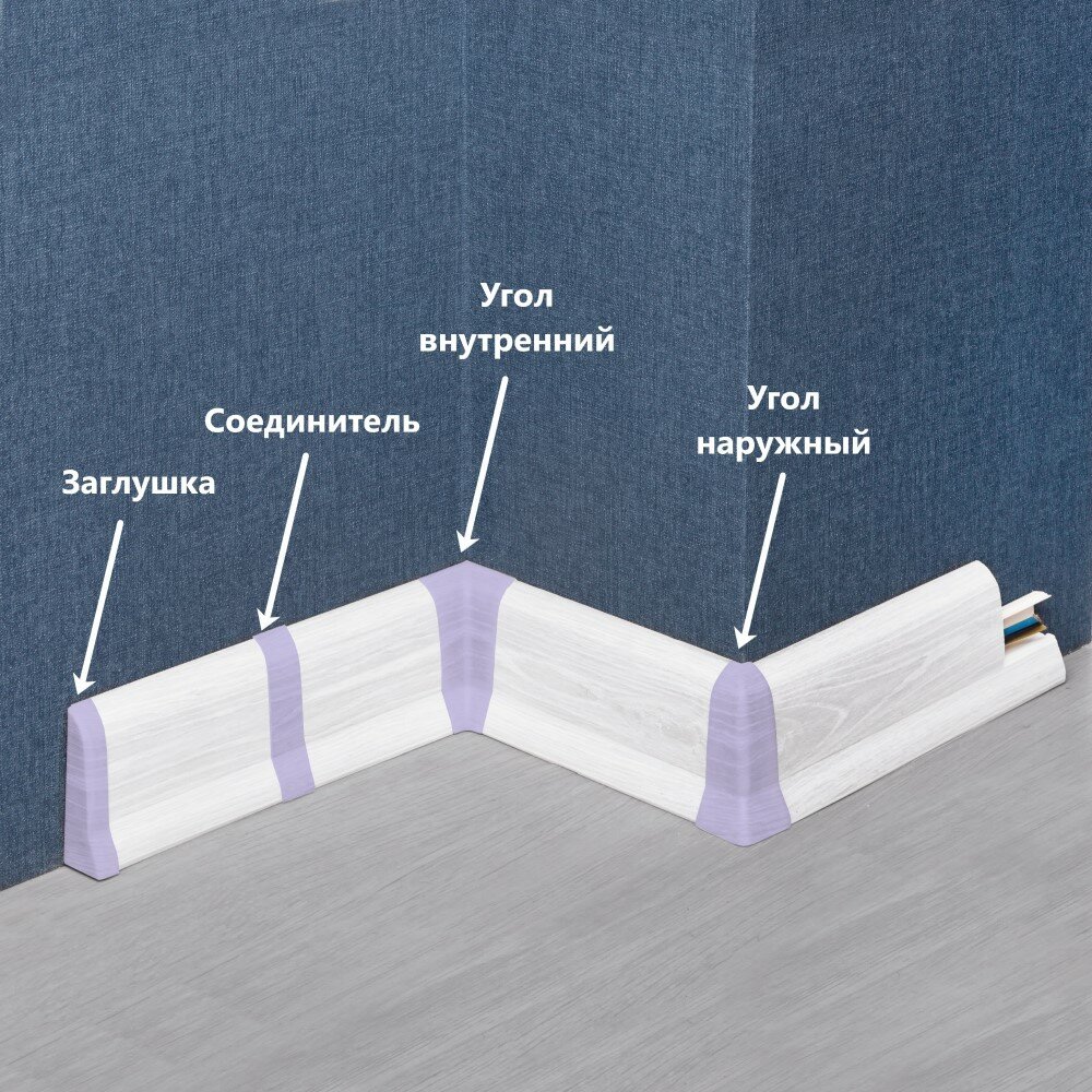 Соединитель для плинтуса 60 мм Дуб вертиго — фото 1