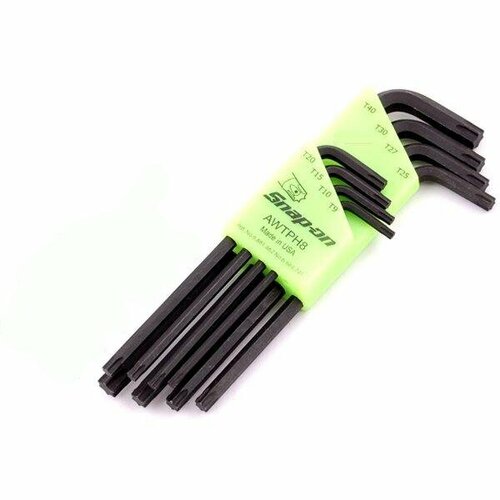 Набоp Г-образных ключей Snap-on для винтов с внутренним шестигранником, TORX (T9 - T40) 8шт, с удерживающей крепеж вставкой. AWTPH8